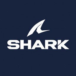 logo shark carré bleu marine aileron de requin blanc